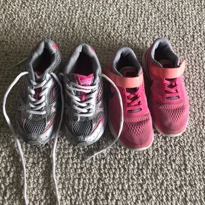 Girls Nike and Saucony Athletic shoes.